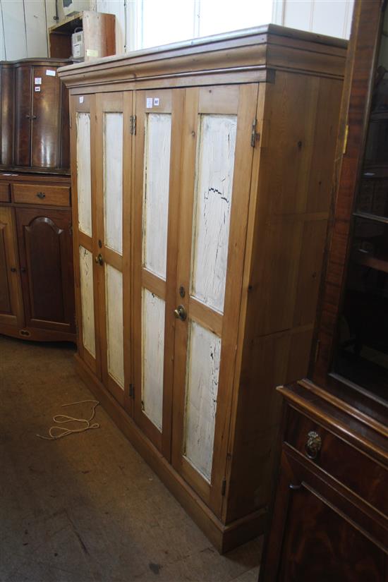 Pine cupboard - part painted - 4 doors